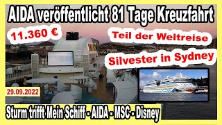 AIDA veröffentlicht Weltreise Teilstrecken 2023 🔴 Notfall bei Costa  Mein Schiff Umroutung uvm 🛳 [upl. by Atival]