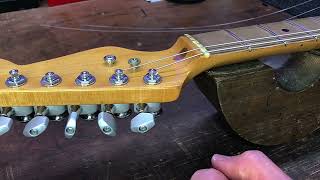 HOW TO RE STRING A GUITAR LOCKING TUNER Sperzel Thumbwheel Style Pro Tips [upl. by Sherj168]