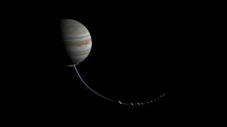 ShoemakerLevy 9 Hitting Jupiter with Orbit Trails Fragments View 720p [upl. by Onitnelav]