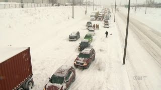 Monster storm leaves hundreds stranded on Quebec highway [upl. by Yoshiko664]