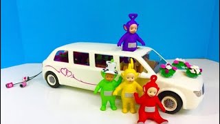 NEW PLAYMOBIL LIMOUSINE Car Toy Opening with TELETUBBIES TOYS Video [upl. by Gelhar201]