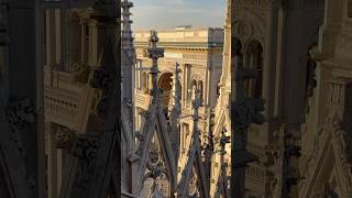 Duomo di Milano at Sunset Milan 🇮🇹 shorts travel tourism religion jesus italy europe [upl. by Ynot]