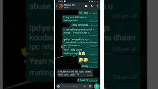 Coimbatore pontharani  Mithun sakravarthi whatsapp chat leaked  Chinmaya vidyalaya School [upl. by Frasier]