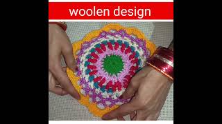 Woolen rumaal Crosia se thal paros banaye Rumal design woolen designthal paros design thaliparos [upl. by Farly13]