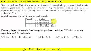 Zad 1 Arkusz próbny ósmoklasisty  Zadanie matematyczne praktyczne [upl. by Yelsehc]