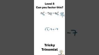 Factoring Level 5 shorts factoringtrinomials [upl. by Ardisj]