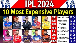 IPL 2024  Most Expensive Players Price List  IPL 2024 Highest Price Players List IPL 2024 Auction [upl. by Hamlen]