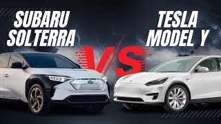 Subaru Solterra VS Tesla Model Y Comparison [upl. by Hametaf]