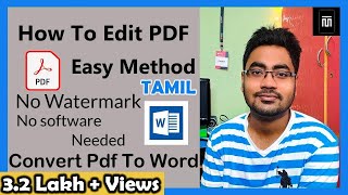 How to edit pdf document and convert a pdf document to word  free in Tamil 2023 Master Technical [upl. by Rosita835]