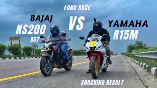 2023 Bajaj Pulsar Ns200 Bs7 Vs Yamaha R15M Anniversary Edition Long Highway Race  Shocking Results [upl. by Oman]