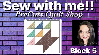 Sew with me Block of the Month  Precuts Quilt Box  Block 5  May 2024 [upl. by Marita]