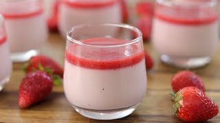 Strawberry Panna Cotta Recipe [upl. by Rebmyk337]