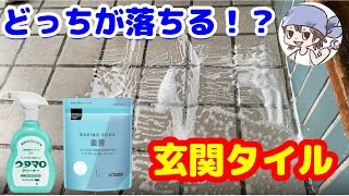 【玄関掃除】ウタマロと重曹を使ってタイルの汚れ落とし【顔出し】 [upl. by Yellehs]