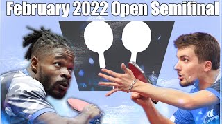 Romain Lorentz Vs Olajide Omotayo Westchester Table Tennis Center February 2022 Open Semifinal 4KHD [upl. by Aduh]