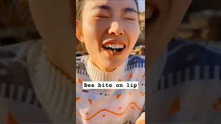 Honey Bee 🐝 Bite my Lip 😱😂 honeybee bee shorts [upl. by Wolfson]