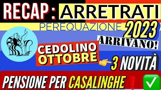 📌 RECAP❗️ PENSIONI ANTICIPI OTTOBRE ARRETRATI PEREQUAZIONE CEDOLINO PENSIONE CASALINGHE ECC [upl. by Isola]