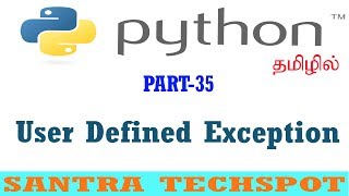 35  Python Beginners Tutorials  User Defined Exception  Custom Exception in Python Tamil [upl. by Tomasz]