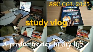 Study vlog SSC CGL 2025🎯  A productive day in my lifecgl2025 chsl2025 SscAspirantKomal [upl. by Yeltnarb]