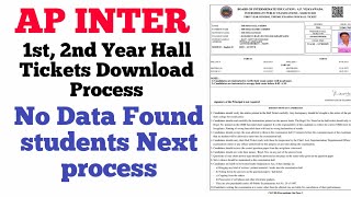 ap inter hall ticket 2021  No Data found process [upl. by Eidnew]