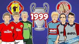 🏆1999 Champions League Final The Cartoon🏆 Manchester United vs Bayern Munich Goals Highlights [upl. by Eleen395]