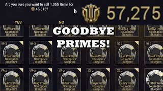 Selling Every Primed Item I Have For Ducats Before Tennocon [upl. by Thomey]