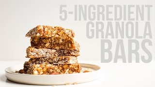 Healthy 5Ingredient Granola Bars  Minimalist Baker Recipes [upl. by Anoved]