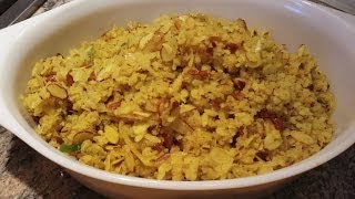 How to cook Poha  Rice Flakes with Chopped Almonds  Poha Flattened Rice [upl. by Shir]