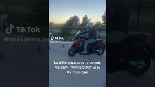 PERMIS MOTO  Différence lors de lépreuve du permis A2 Maxi scoot [upl. by Relyk690]