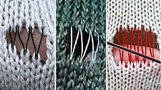 3 unusual and practical ways to fix holes in sweaters yourself [upl. by Yrocej]