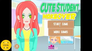 Cute Student Makeover by GirlsGoGames  Lets Play [upl. by Einaffyt453]