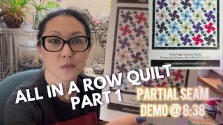 Part 1 Sewing partial seams in All in a Row quilt top [upl. by Hniht481]