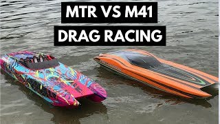 RC Boat Drag Racing  Traxxas M41 Vs ProMarineRC MTR [upl. by Auof]