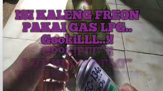 isi kaleng freon pakai gas lpg bisa hemat dompet [upl. by Garris]