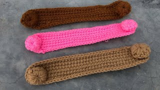 How to crochet cute face mask extender with button Adjustable mask holder for beginners [upl. by Gall]