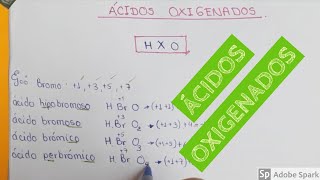 ÁCIDOS OXIGENADOS ejemplos notación química primera parte [upl. by Nye]