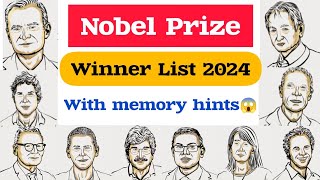 Nobel Prize Winner List 2024🏆 with Memory Hints😱 Tricks to remember nobelprize 2024 learning [upl. by Lianna312]