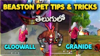 Free fire new beaston pet top 6 gloowall and granide pro tips and tricks in Telugu [upl. by Higley]