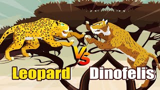 Dinofelis vs Leopard  Modern vs Prehistoric Animals S1  Animal Animation [upl. by Ulita]