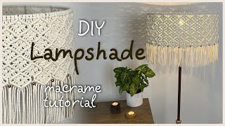 Macrame Lampshade Chandelier Abajur Lampenschirm Luminária DIY [upl. by Akirret405]