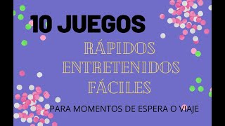 10 juegos FÁCILES para ENTRETENER a los niños [upl. by Ennaillij]