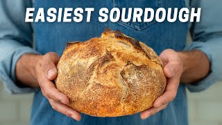 The Easiest Actually Good Sourdough Bread No Mixer [upl. by Vale]