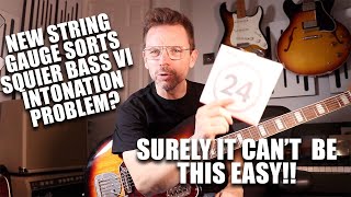 Can the new gauge of Fender Bass VI strings solve the Squier Bass VI intonation problem [upl. by Adlesirk]