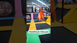 Main Trampolin Terbesar SeIndonesia😱 playground trampoline bouncer bangbent mukbang [upl. by Cardew]