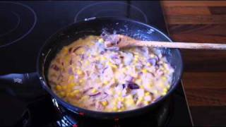 billig schnell lecker gesund   ragout fin mit mais und zwiebeln [upl. by Eylrahc]