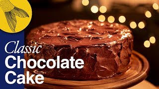 Chocolate Cake with Rich Chocolate Ganache—Christmas Special Easy Cake Recipe [upl. by Ylellan]