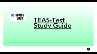 DumpsBoss TEAS Study Guide Proven Methods for Passing the Test [upl. by Enorej]