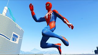 GTA 5 Spiderman Falling off Highest Buildings Spider man mod Gameplay Ep 2 [upl. by Ahsoym]