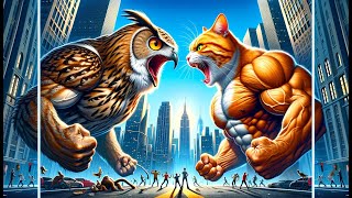 Catzilla Vs Owlzilla Extreme fight [upl. by Ennaylloh772]