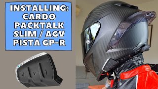 HOW TO INSTALLING THE CARDO PACKTALKSLIM ON AGV PISTA GPR HELMET  Amelia2Wheels [upl. by Shiekh324]