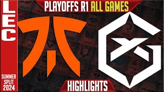 FNC vs GX Highlights ALL GAMES  LEC Playoffs Upper Round 1 Summer 2024  Fnatic vs GiantX [upl. by Elatsyrk]